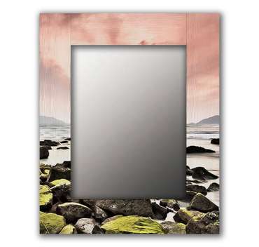 Настенное зеркало Морской закат 50х65 розового цвета