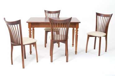 Обеденная группа Вивальди 120 со стульями бежво-коричневого цвета