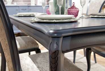 Раскладной обеденный стол Fleuron серо-синего цвета