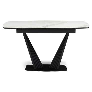 Раздвижной обеденный стол Вейл 160 черно-белого цвета