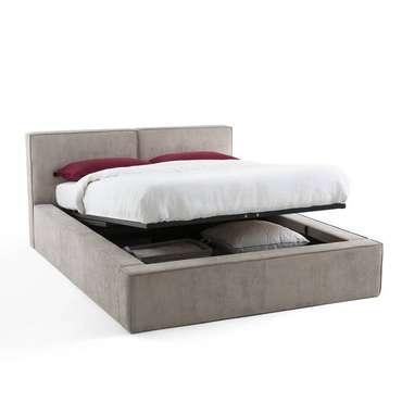 Кровать с ящиком для белья и подъемным основанием Seven 140х190 бежевого цвета