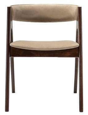 Стул-кресло Kaede бежевого-коричневого цвета