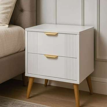 Тумба прикроватная Rain молочного цвета