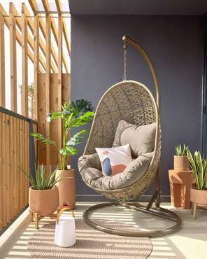 Подвесное кресло Florina коричневого цвета 