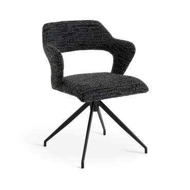 Кресло для столовой вращающееся Asyar черного цвета