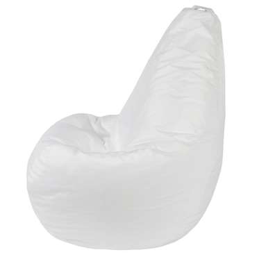 Кресло-мешок Груша L в обивке из ткани оксфорд белого цвета 