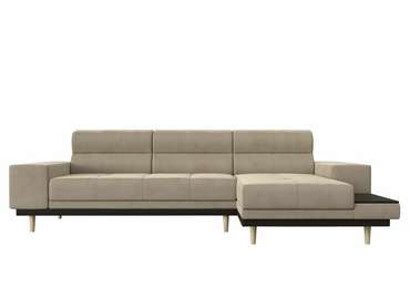 Угловой диван-кровать Леонардо бежевого цвета правый угол