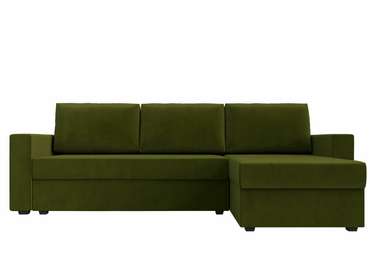 Угловой диван-кровать Траумберг Лайт зеленого цвета правый угол 