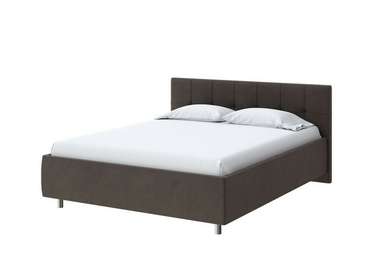 Кровать без основания Diamo 120х190 темно-коричневого цвета (велюр)