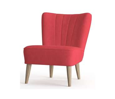 Кресло Пальмира в обивке из вельвета красного цвета