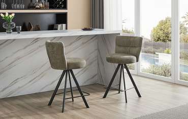 Полубарный стул Dita серо-оливкового цвета