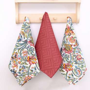 Набор декоративных полотенец 35х60 'Радушная хозяйка (Традиция)' (3 шт.), рогожка, 100 % хлопок, 'Дивный сад'