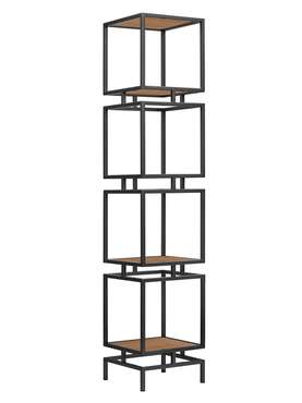 Стеллаж Cubic-4 черно-коричневого цвета