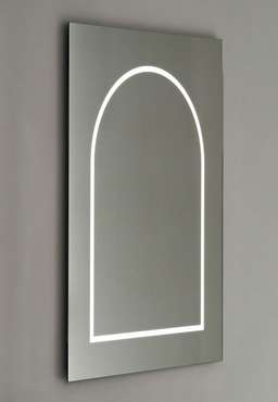 Прямоугольное зеркало с подсветкой в форме арки