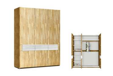 Шкаф трехдверный Wallstreet светло-коричневого цвета  схема на главном фото