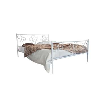 Кованая кровать Лацио 160х200 белого цвета