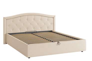 Кровать Верона 160х200 кремового цвета с подъемным механизмом