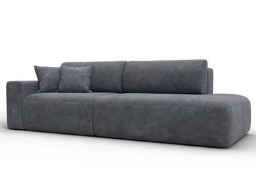 Диван-кровать Лига 036 Модерн темно-серого цвета с левым подлокотником