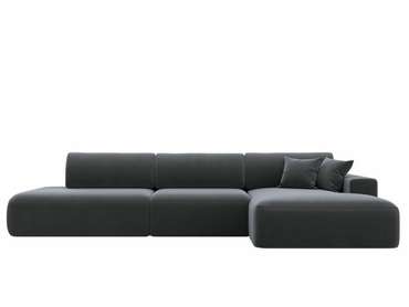 Угловой диван-кровать Лига 036 Модерн Лонг темно-серого цвета правый угол