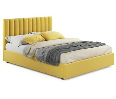Кровать с подъемным механизмом Olivia 140х200 желтого цвета