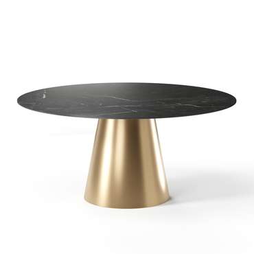 Обеденный стол Алькор M черно-золотого цвета