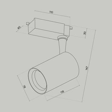 Трековый светильник Technical TR003-1-10W3K-W-W Vuoro Однофазная трековая система UNITY