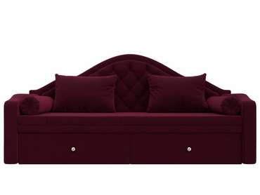 Прямой диван-кровать Сойер бордового цвета