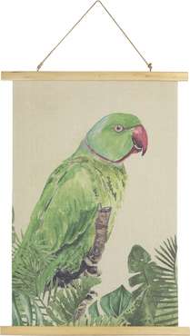 Картина подвесная Попугай зеленого цвета