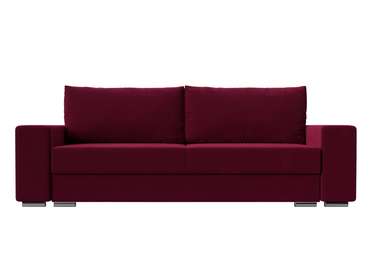 Прямой диван-кровать Дрезден бордового цвета