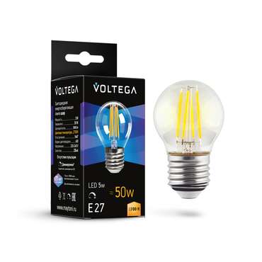 Лампочка Voltega 7201 Globe dim 5W Crystal