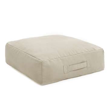 Пуф-подушка из натурального хлопка серо-бежевого цвета