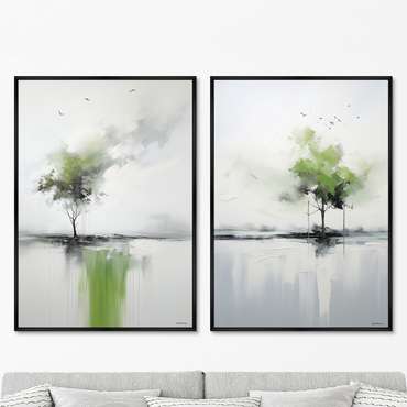 Набор из двух репродукций картин Landscape collection, Autumn comes, 2024г.