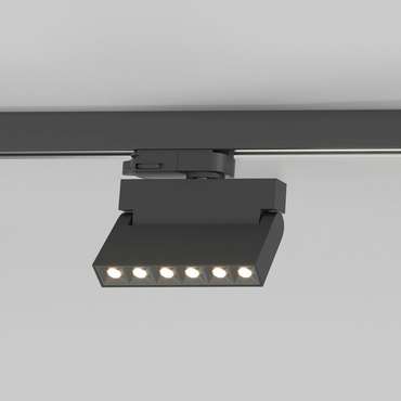 Трековый светодиодный светильник для трехфазного шинопровода Garda черного цвета