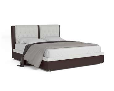 Кровать Космо 140х192 бело-коричневого цвета с подъемным механизмом