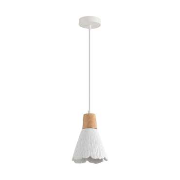 Подвесной светильник Lumion Eoliana 8352/1B белый/бежевый, металл/дерево/цемент E27 60W 220V
