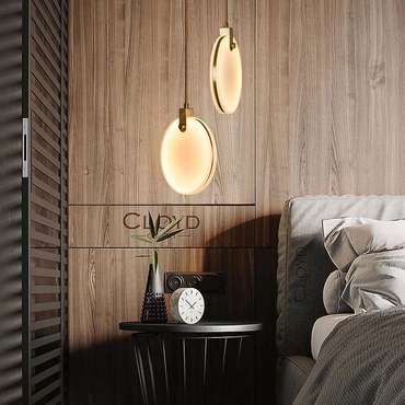 Подвесной светильник Cloyd BOSFOR-A P1 / ?25 см - алебастр - латунь