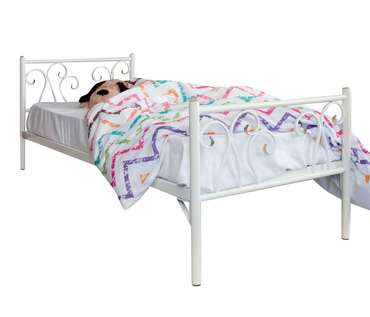 Детская кованая кровать Лацио kids 70х160 белого цвета