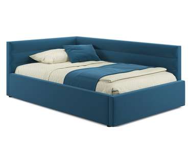 Кровать Aura 120х200 синего цвета с подъемным механизмом