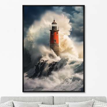 Репродукция картины Lighthouse in the raging ocean, 2024г.