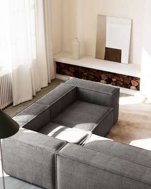 Угловой диван Blok 290х230 серого цвета