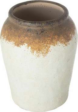 Керамическая ваза бело-коричневого цвета 