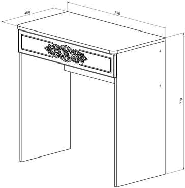 Стол туалетный Ассоль цвета ваниль