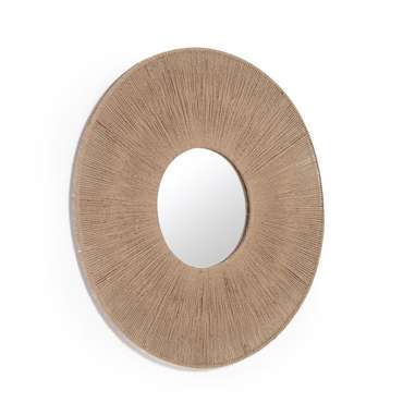 Круглое зеркало Damira диаметр 60 из джута с натуральной отделкой