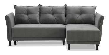 Угловой диван-кровать Лома серого цвета