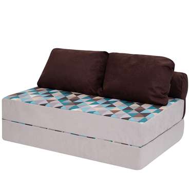 Бескаркасный диван-кровать Puzzle Bag XL бежево-изумрудного цвета