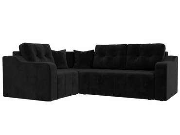 Угловой диван-ковать Кембридж черного цвета левый угол