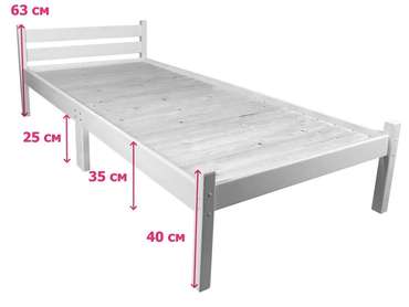 Кровать Классика Компакт сосновая со сплошным основанием 80х200 цвета антрацит