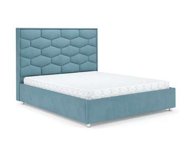 Кровать Рица 140х190 Luna 089 голубого цвета с подъемным механизмом 