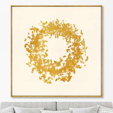 Репродукция картины на холсте Autumn leaf fall, in a gold, 2021г.