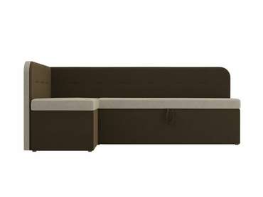 Угловой диван-кровать Форест коричнево-бежевого цвета левый угол